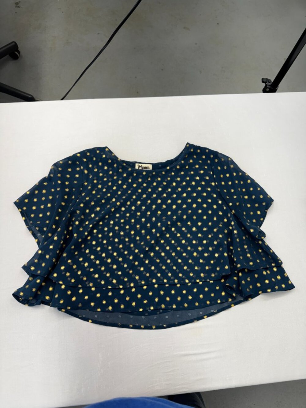 Show Me Your Mumu Candice Crop Top Teal Gold Polka Dot Sz M - Picture 4 of 10